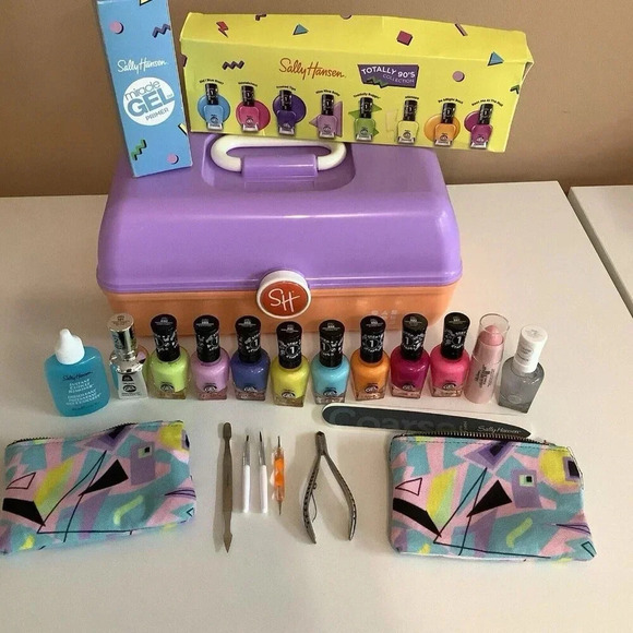 Sally Hansen Totally 90’s Collection Miracle Gel Nail Polishes & Caboodle New - Picture 3 of 6
